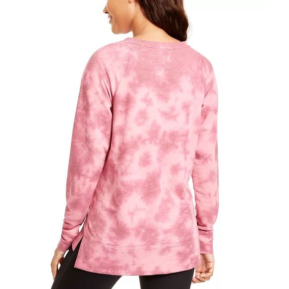 Ideology Women's Tie-Dyed High-Low Hem Sweatshirt Red Size XX Large - Picture 2 of 3